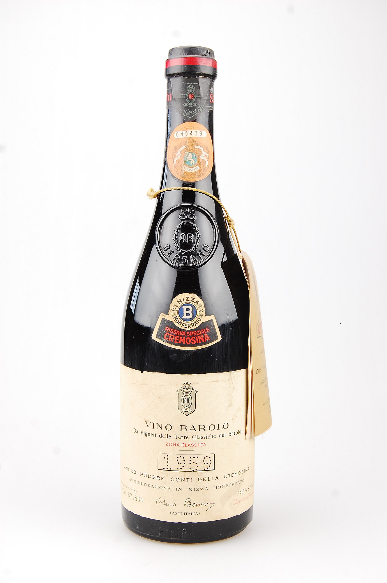 Wein 1959 Barolo Bersano Riserva Cremosina