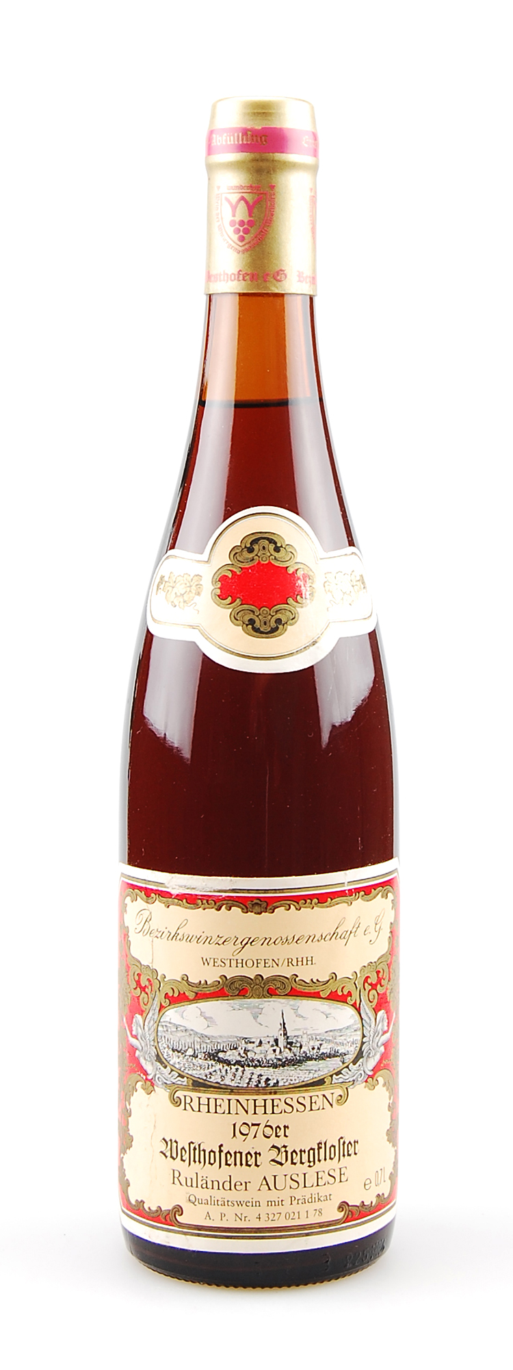 Wein 1976 Westhofener Bergkloster Ruländer Auslese