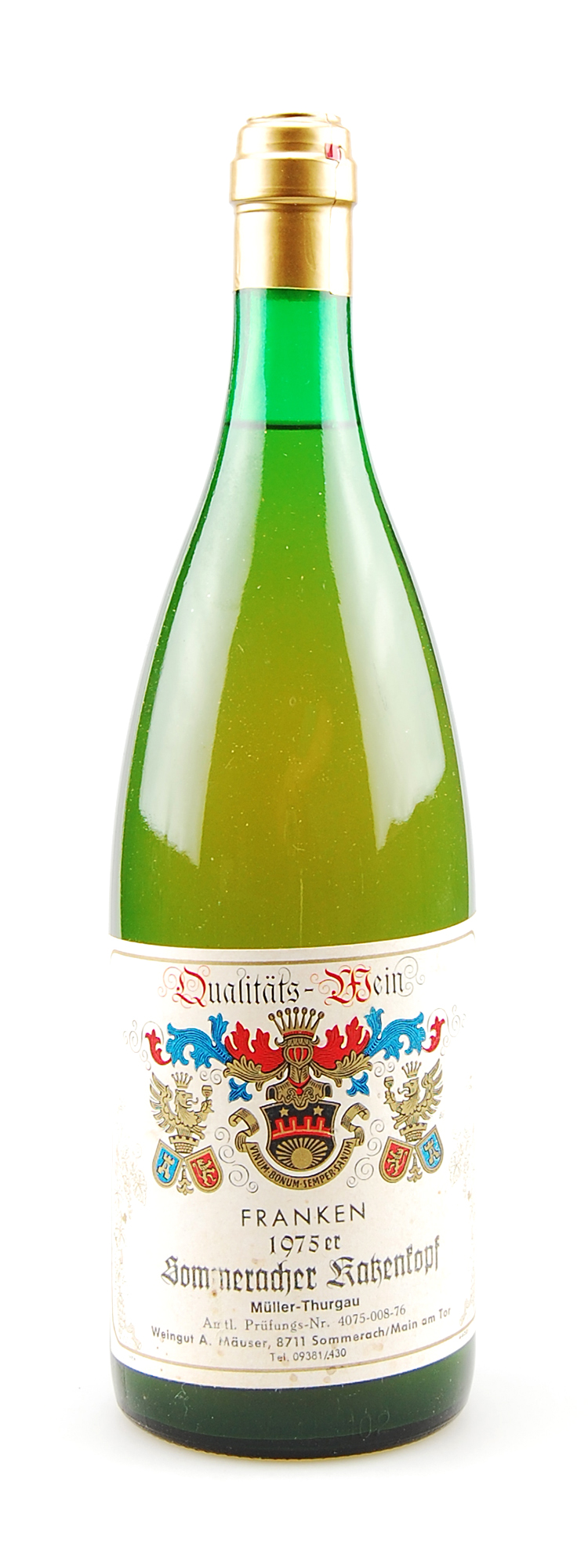 Wein 1975 Sommeracher Katzenkopf Müller-Thurgau