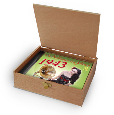 CD 1943 Schlager in Holzkiste mit Banderole und Siegel