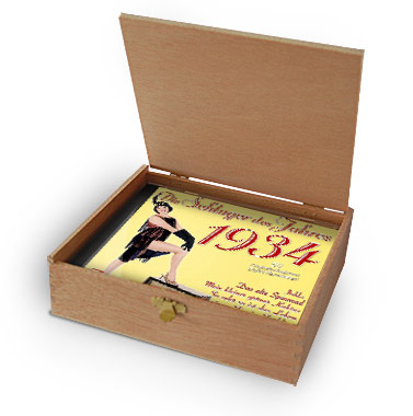 CD 1934 Schlager in Holzkiste mit Banderole und Siegel