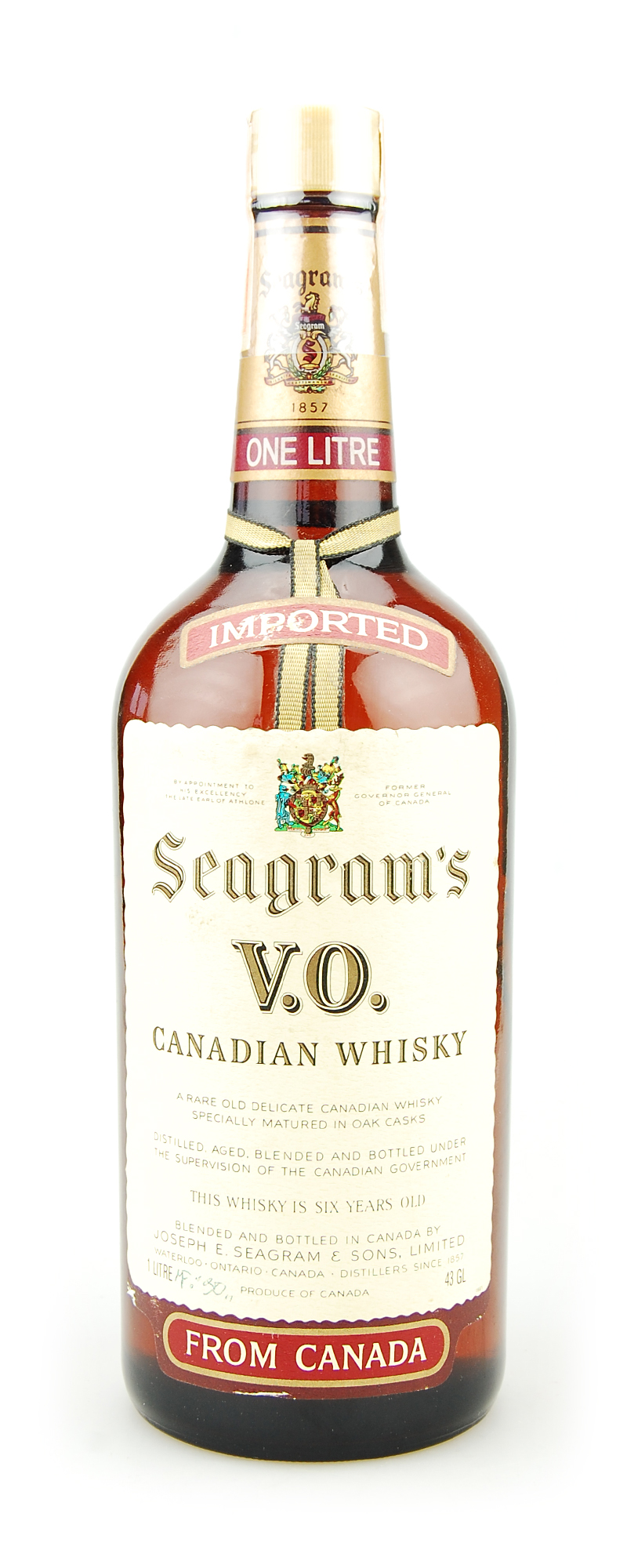 Whisky 1978 Seagram´s V.O. Canadian Whisky 1 Liter