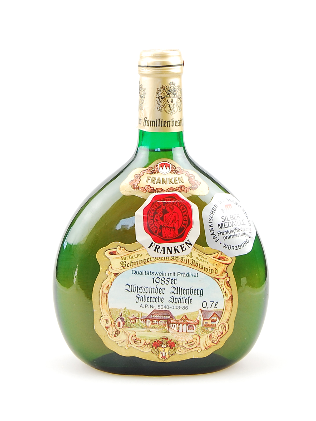 Wein 1985 Abtswinder Altenberg Faberrebe Spätlese