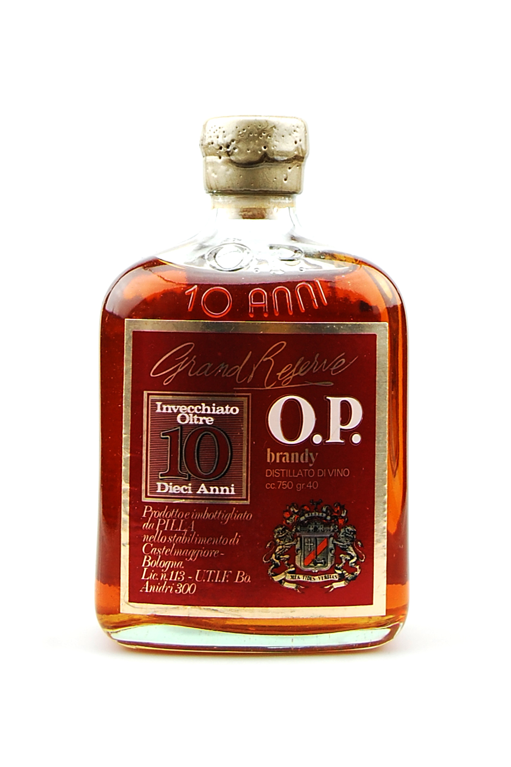 Brandy 1974 Oro Pilla Grand Reserve Invecchiato 10 Anni