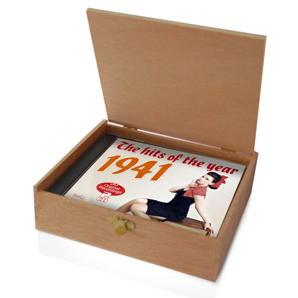 CD 1941 Musik Hits in Holzkiste mit edler Banderole