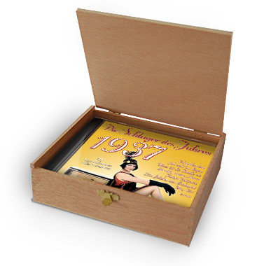 CD 1937 Schlager in Holzkiste mit Banderole und Siegel