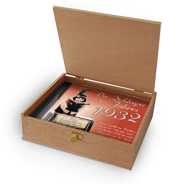 CD 1932 Schlager in Holzkiste mit Banderole und Siegel