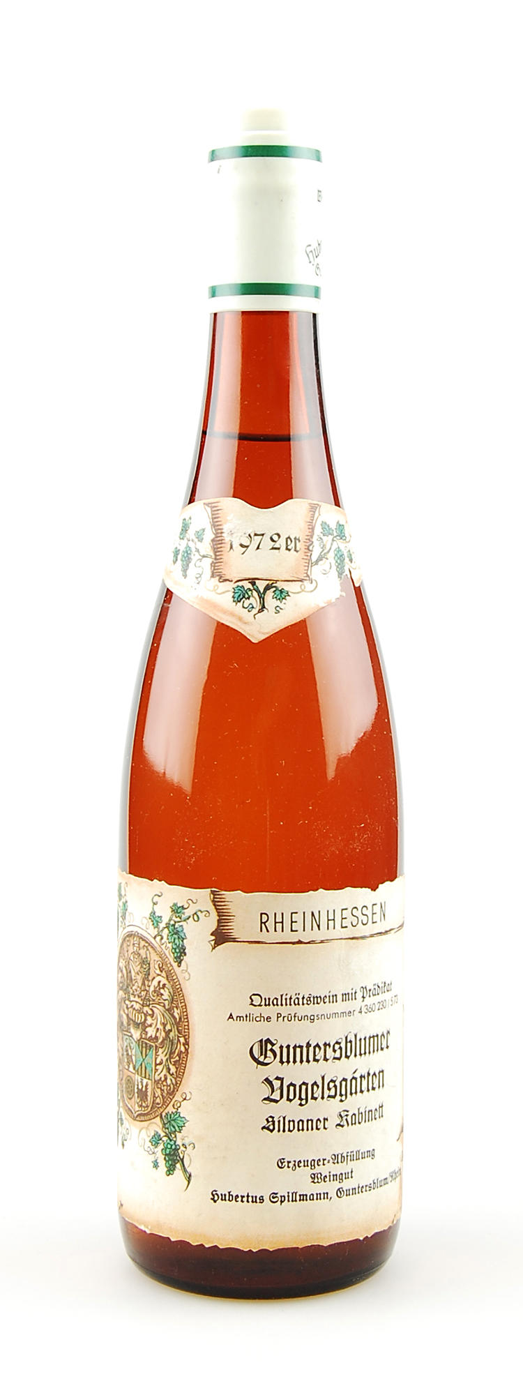 Wein 1972 Guntersblumer Vogelsgärten Silvaner Kabinett