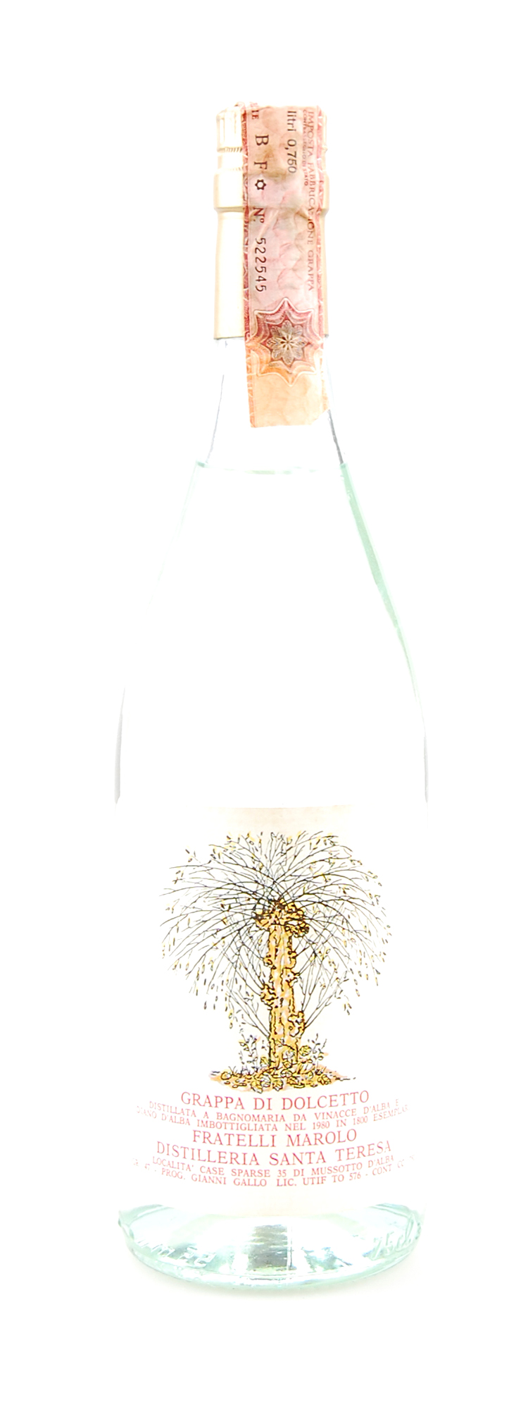 Grappa 1980 di Dolcetto Fratelli Marolo Santa Teresa