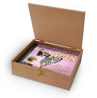 CD 1948 Schlager in Holzkiste mit Banderole und Siegel