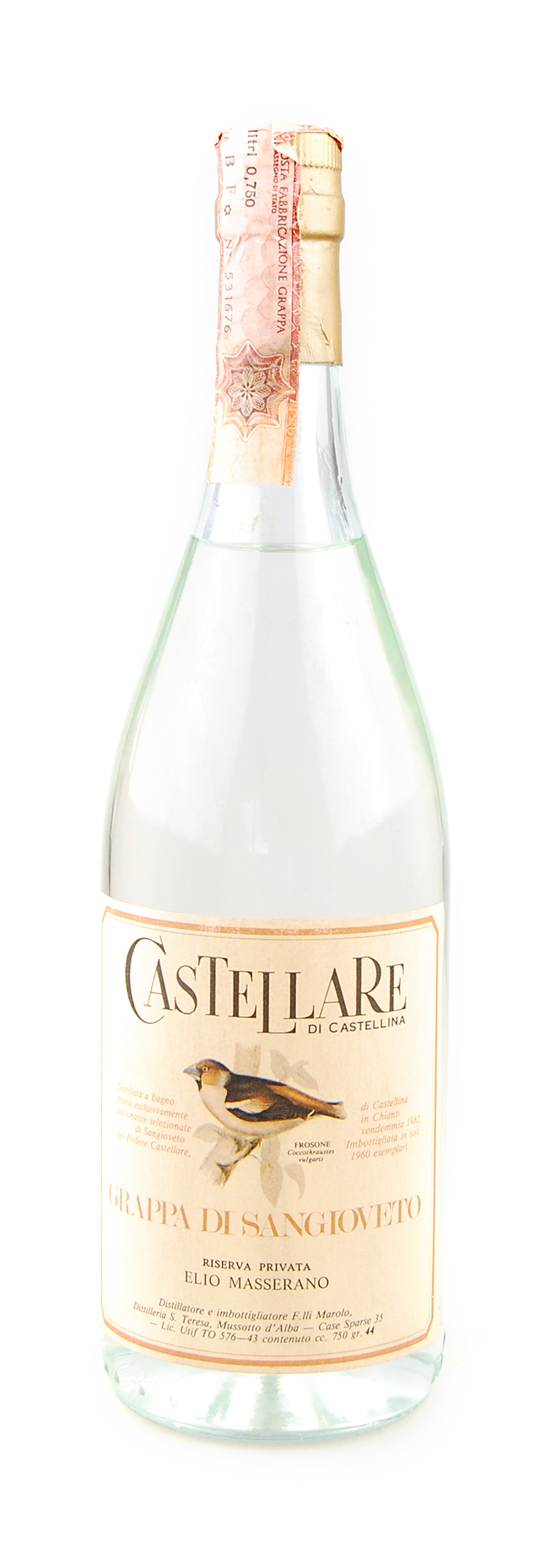 Grappa 1982 di Sangioveto Riserva Privata Castellare