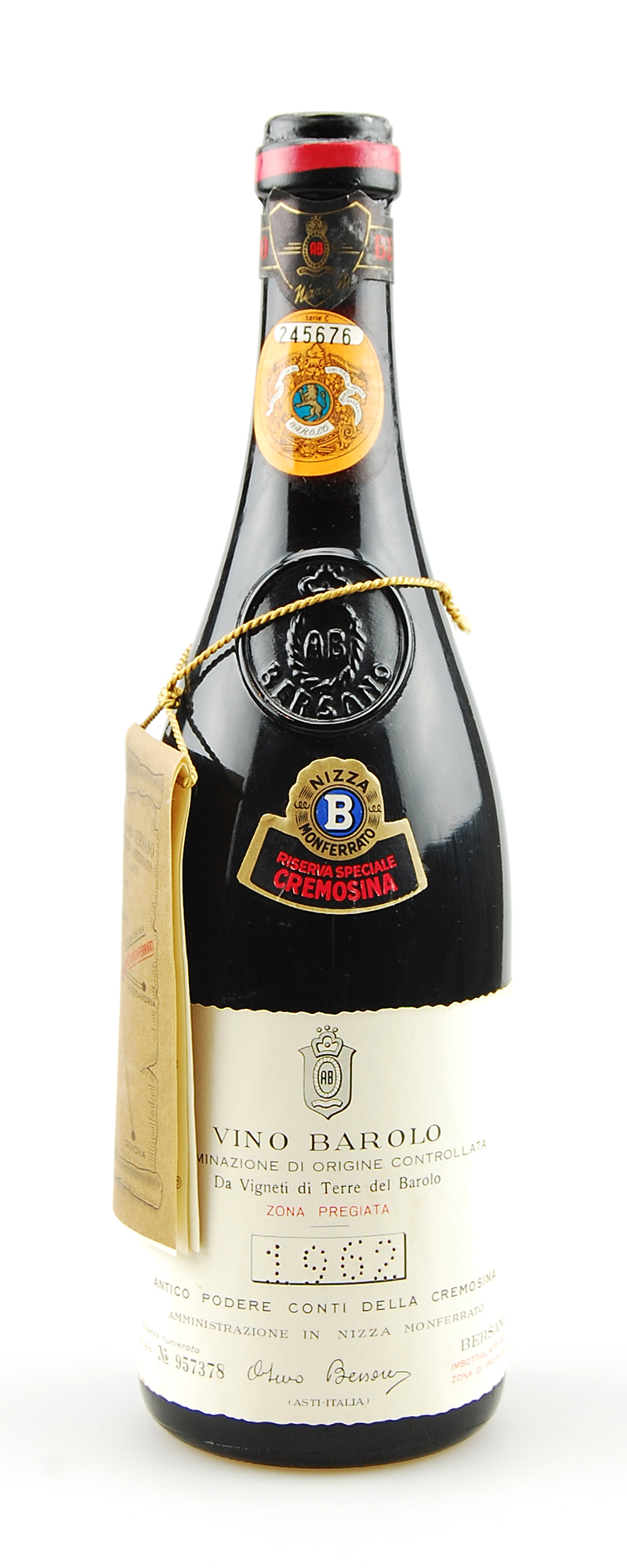 Wein 1962 Barolo Bersano Riserva Speciale Numerata