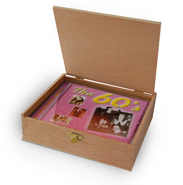 CD 1964 Musik Hits in Holzkiste mit edler Banderole