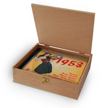CD 1953 Schlager in Holzkiste mit Banderole und Siegel