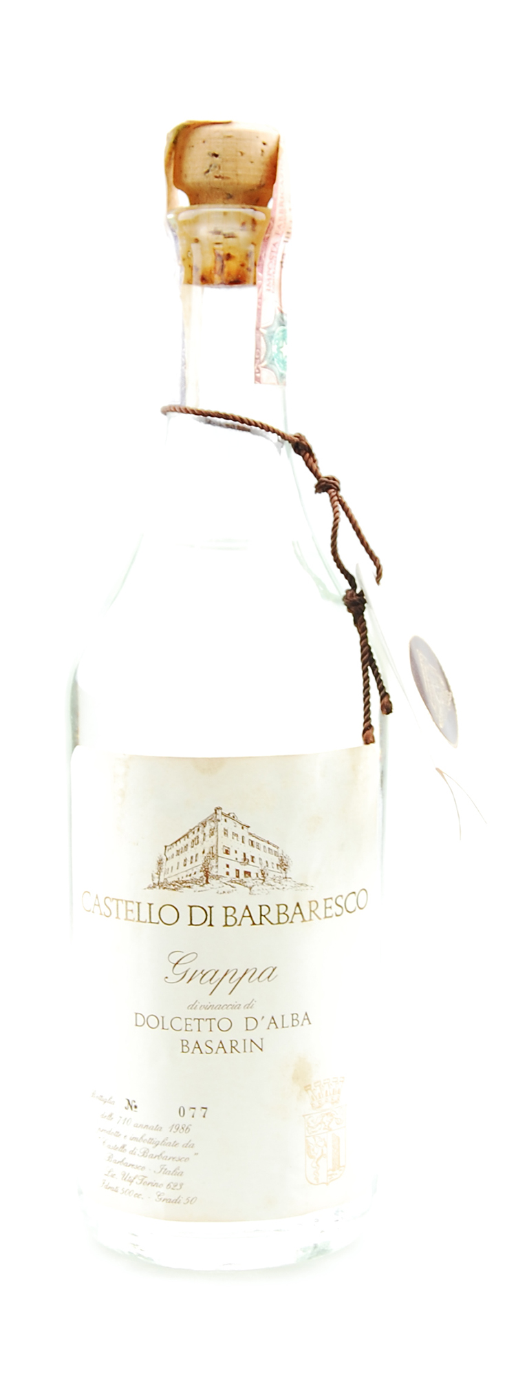 Grappa 1986 Dolcetto d´Alba Basarin Castello di Barbaresco