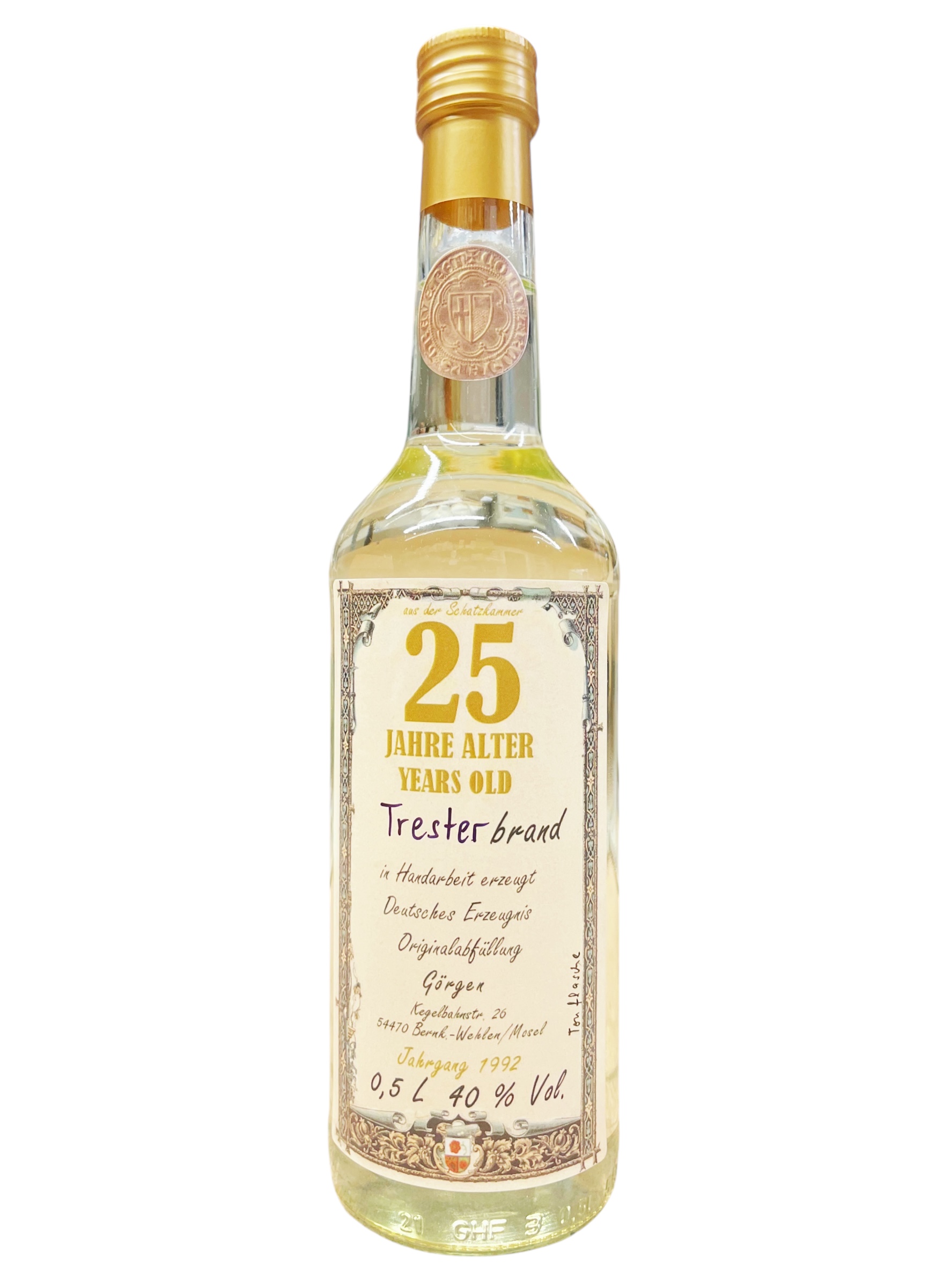 Tresterbrand 1992 mit der Goldmedaille prämiert