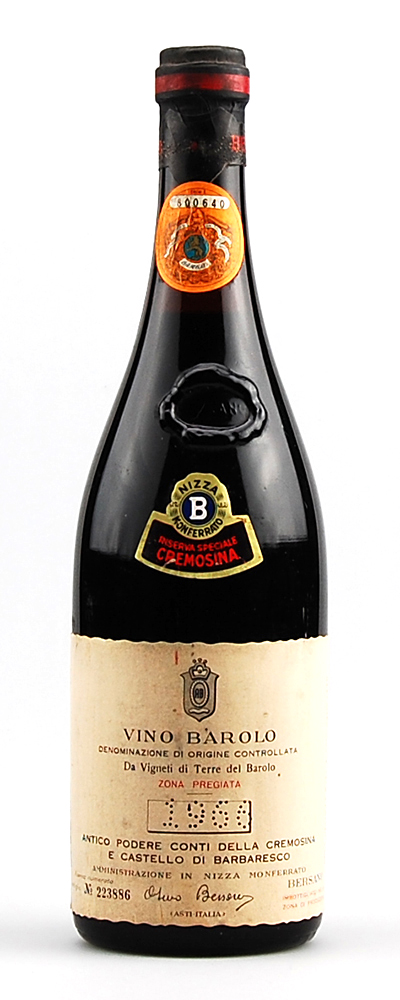 Wein 1966 Barolo Bersano Riserva Speciale Cremosina
