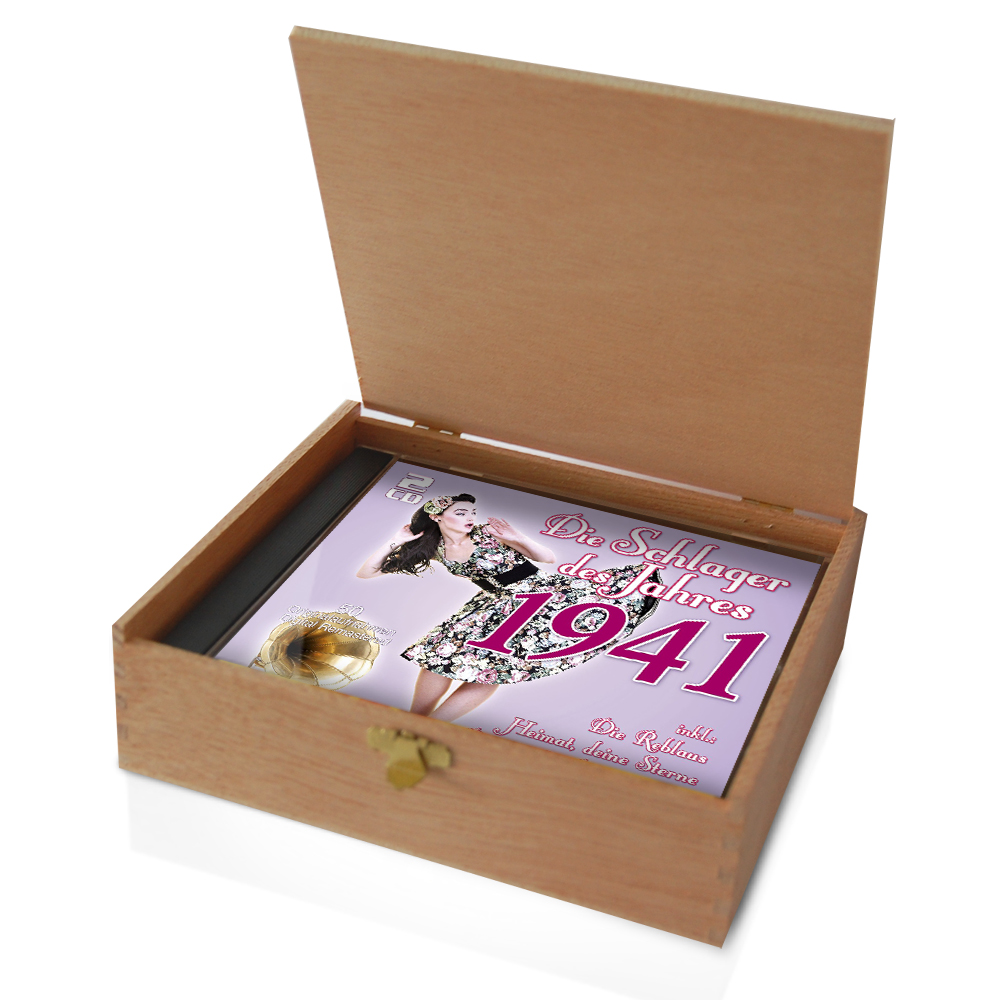 CD 1941 Schlager in Holzkiste mit Banderole und Siegel