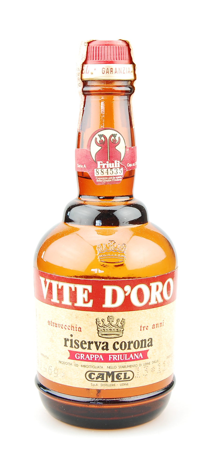 Grappa 1969 Riserva Corona Vite d'Oro Camel tre anni