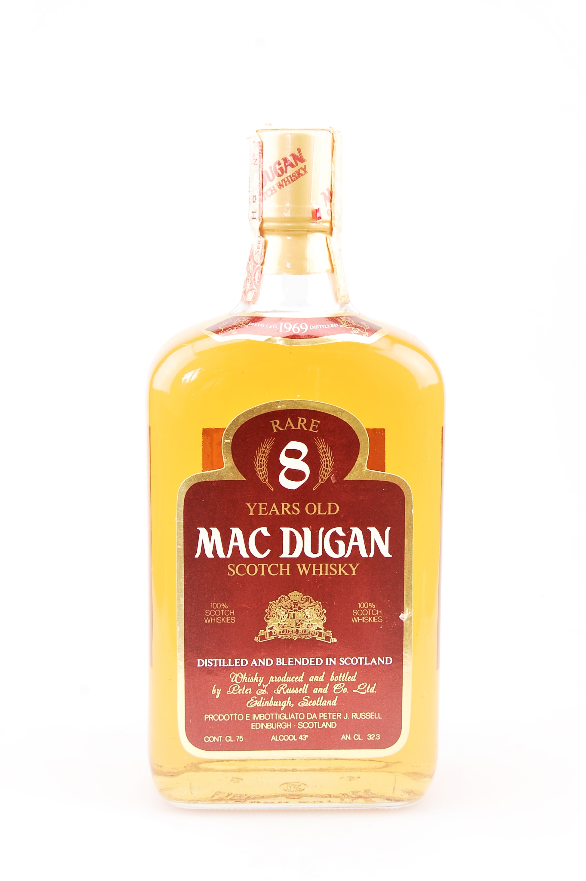 Whisky 1969 Mac Dugan Rare 8 Years Blended Scotch
