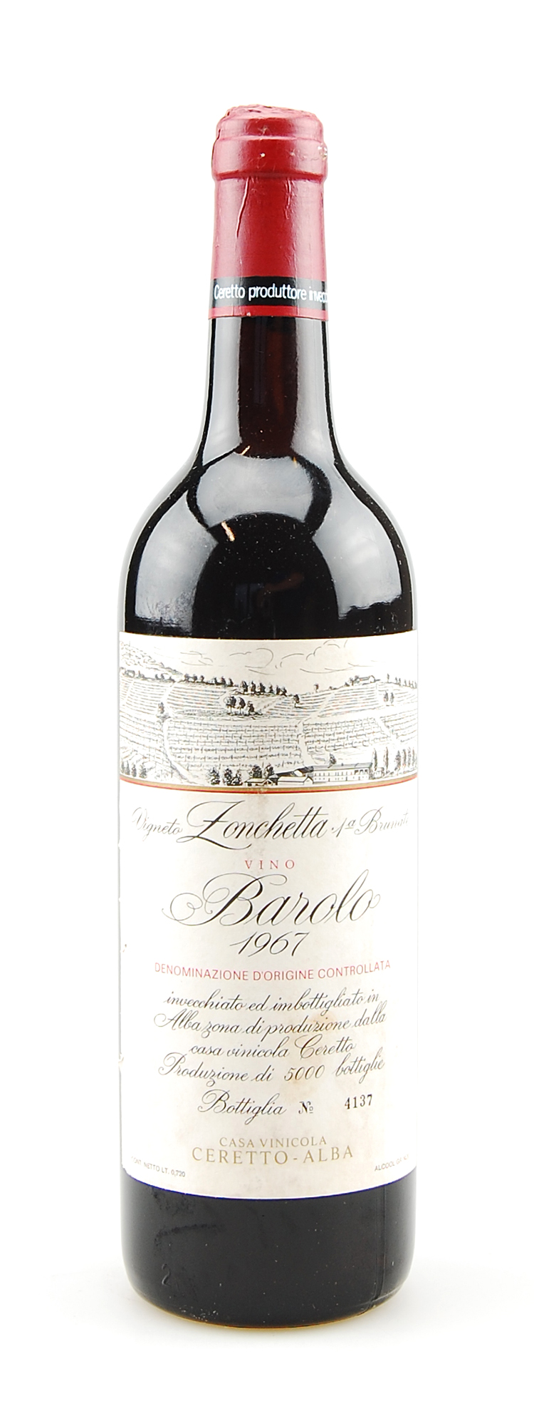 Wein 1967 Barolo Ceretto Vigneto Zonchetta 1a Brunate