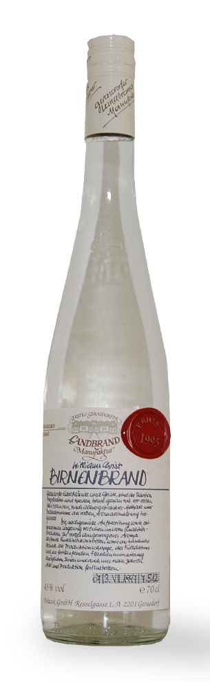 Obstbrand 1995 Gerasdorfer Williams Christ Birnenbrand