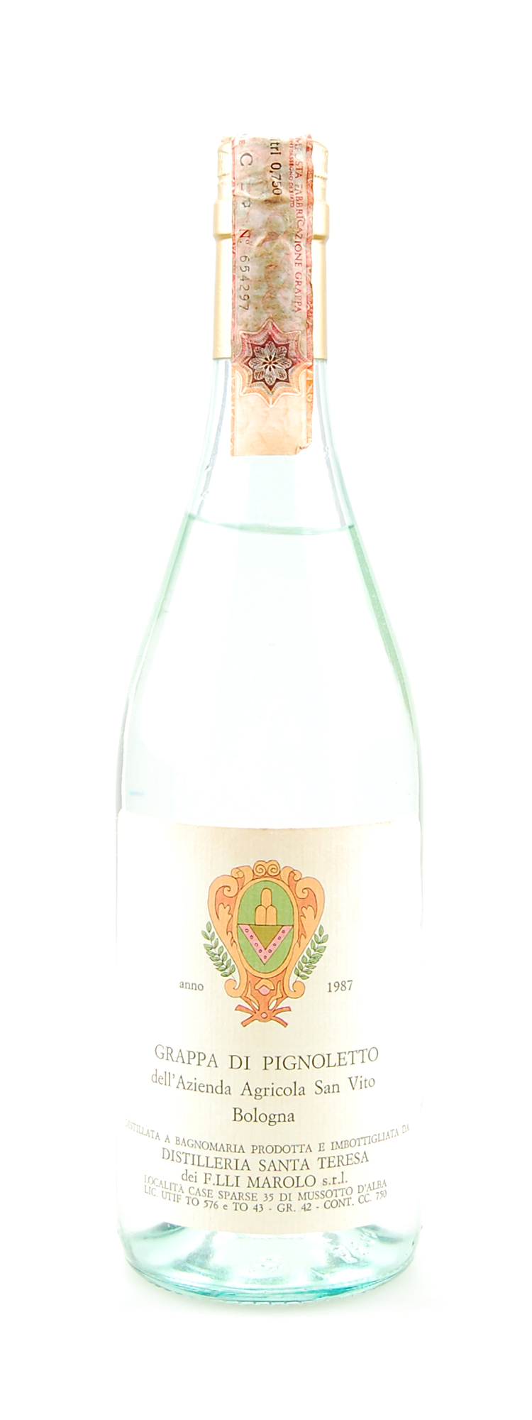 Grappa 1987 di Pignoletto Fratelli Marolo Santa Teresa