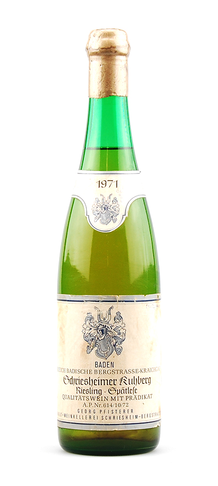 Wein 1971 Schriesheimer Kuhberg Riesling Spätlese