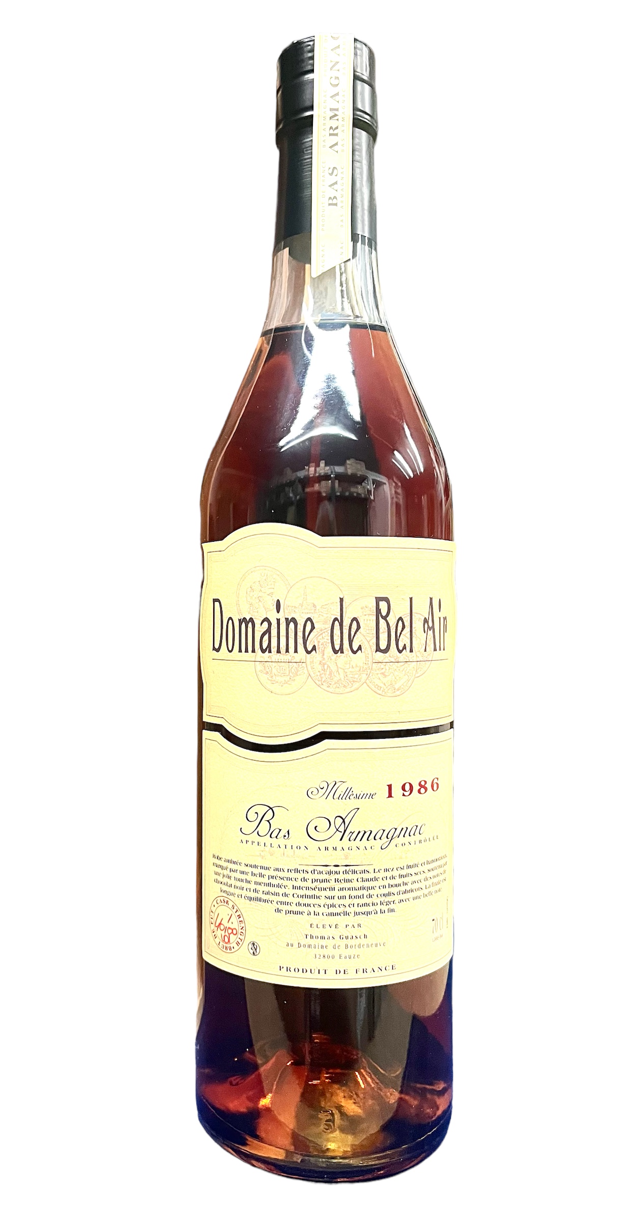 Armagnac 1986 Bas-Armagnac Domaine de Bel Air