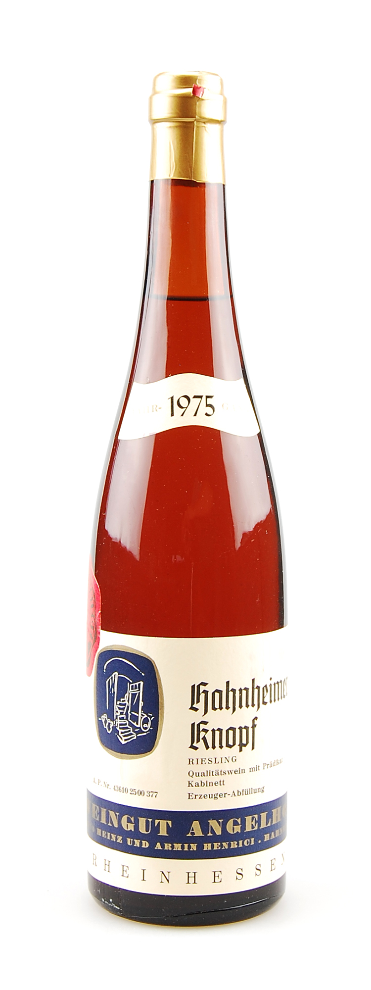 Wein 1975 Hahnheimer Knopf Riesling Kabinett
