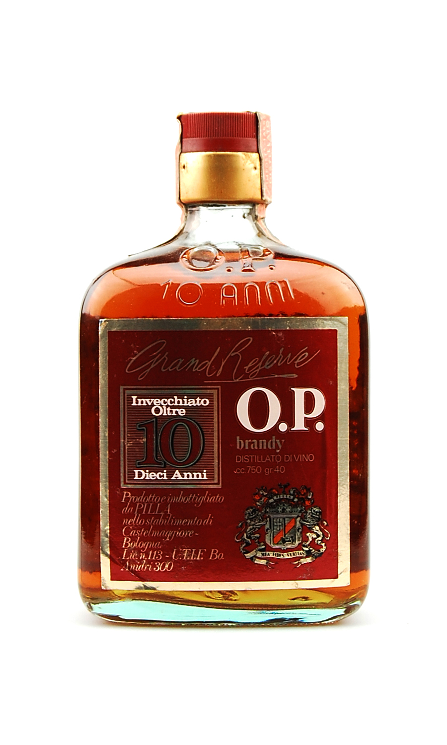 Brandy 1976 Oro Pilla Grand Reserve Invecchiato 10 Anni