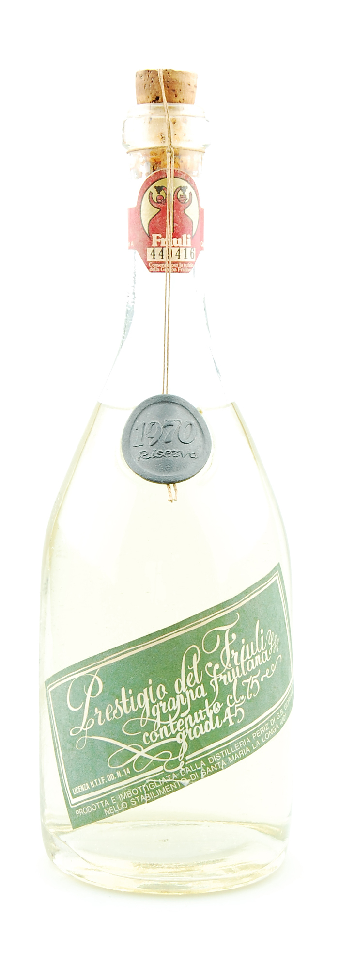 Grappa 1970 Riserva Friulana Prestigio del Friuli Gortani