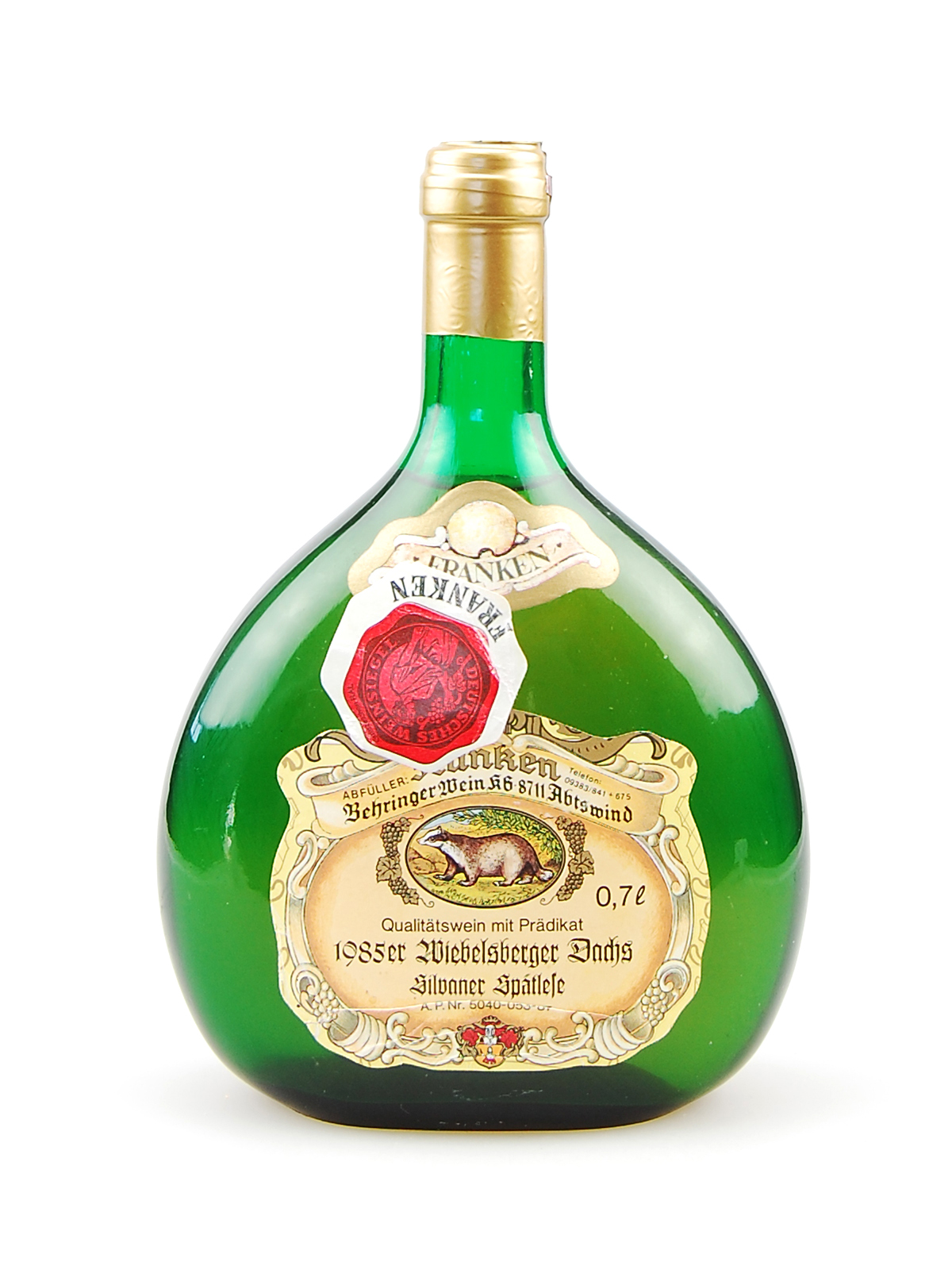 Wein 1985 Wiebelsberger Dachs Silvaner Spätlese