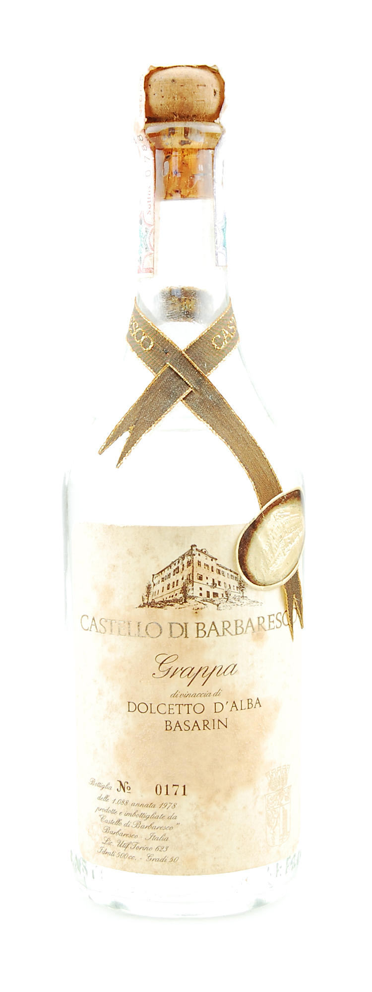 Grappa 1978 Dolcetto d´Alba Basarin Castello di Barbaresco