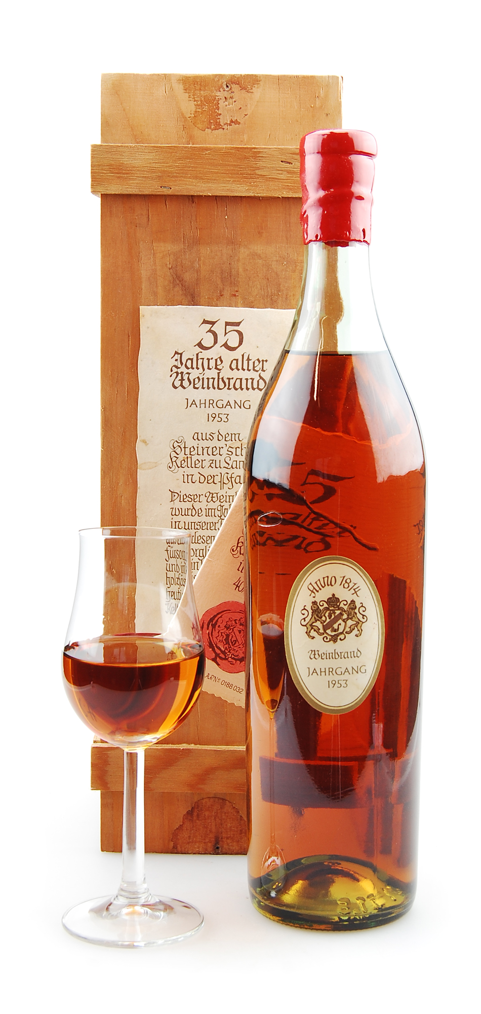 Weinbrand 1953 Steinersche Kellerei Landau