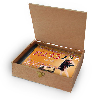 CD 1935 Schlager in Holzkiste mit Banderole und Siegel