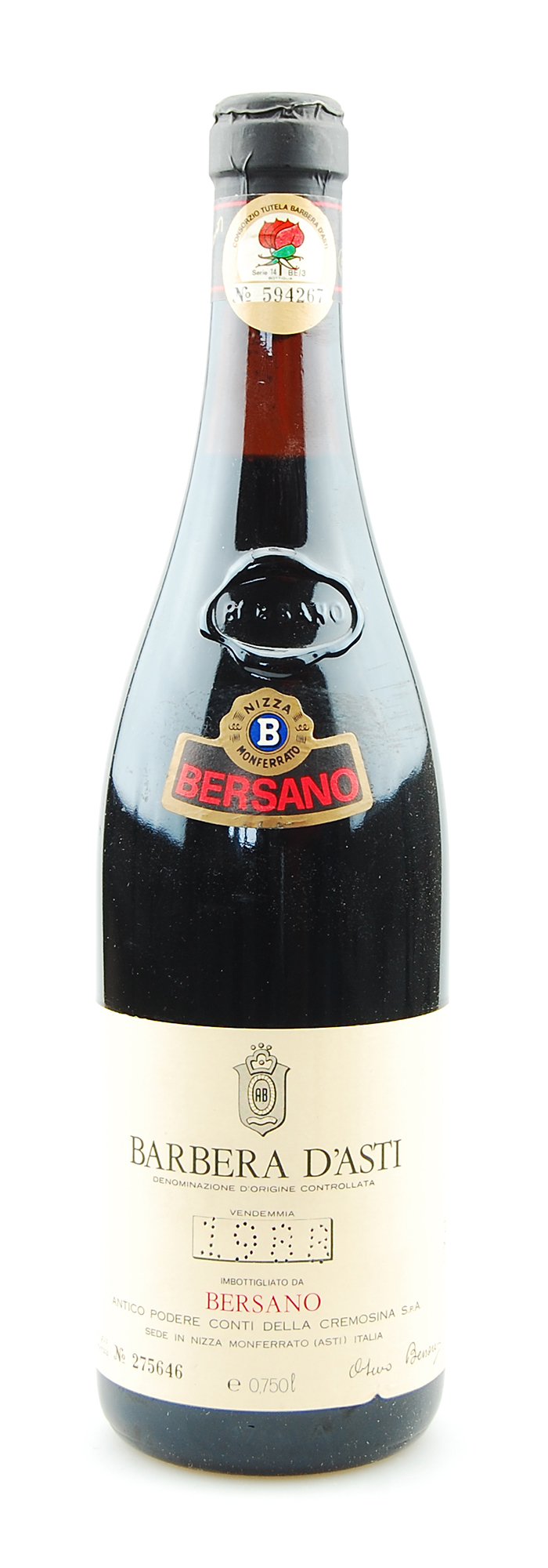 Wein 1988 Barbera d´Asti Bersano Conti della Cremosina