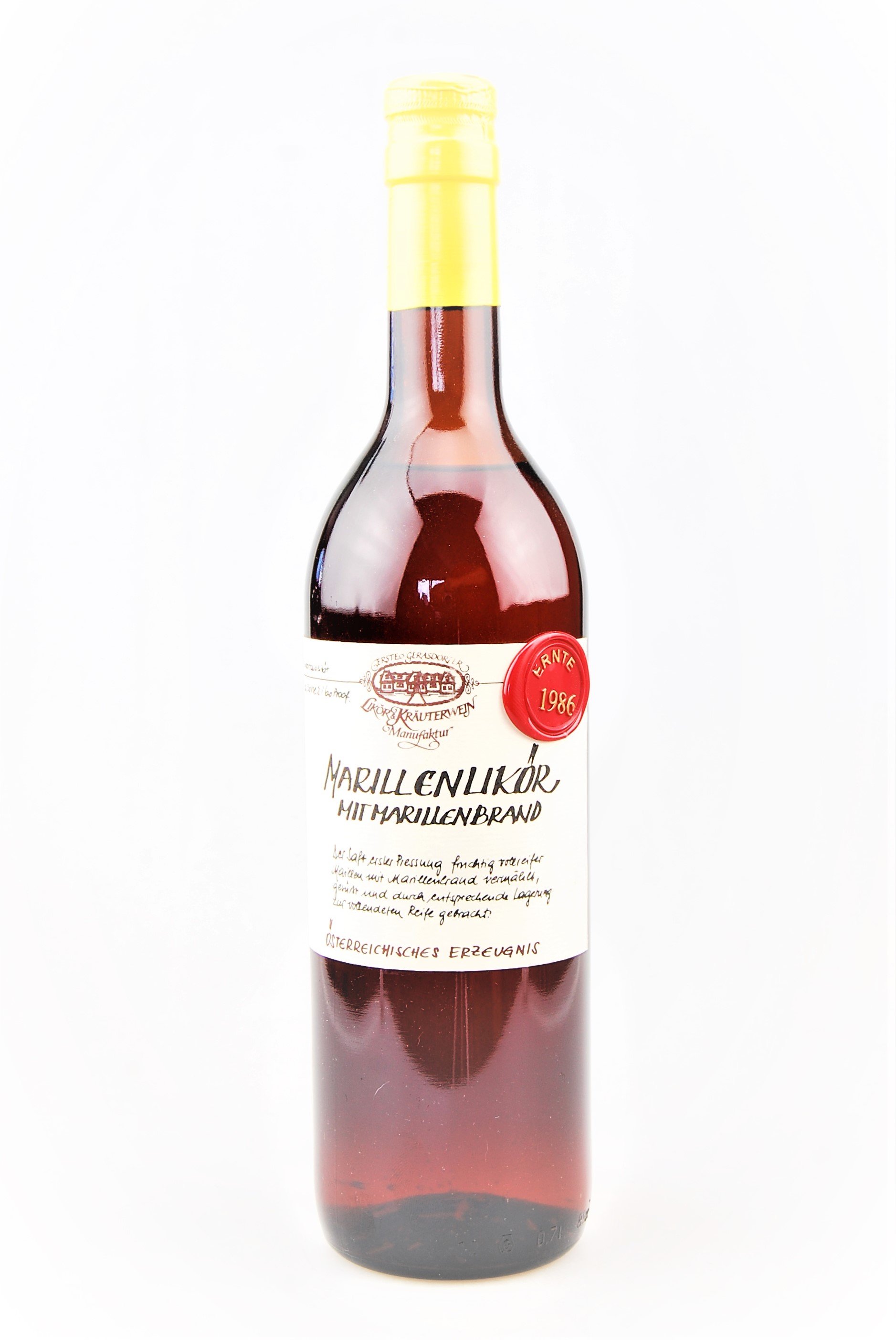 Obstbrand 1986 Marillenlikör mit Marillenbrand